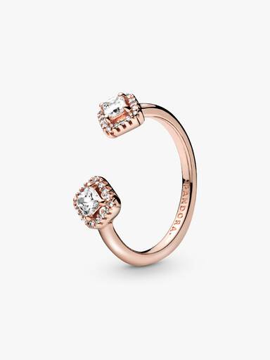 Square Sparkle Open Ring