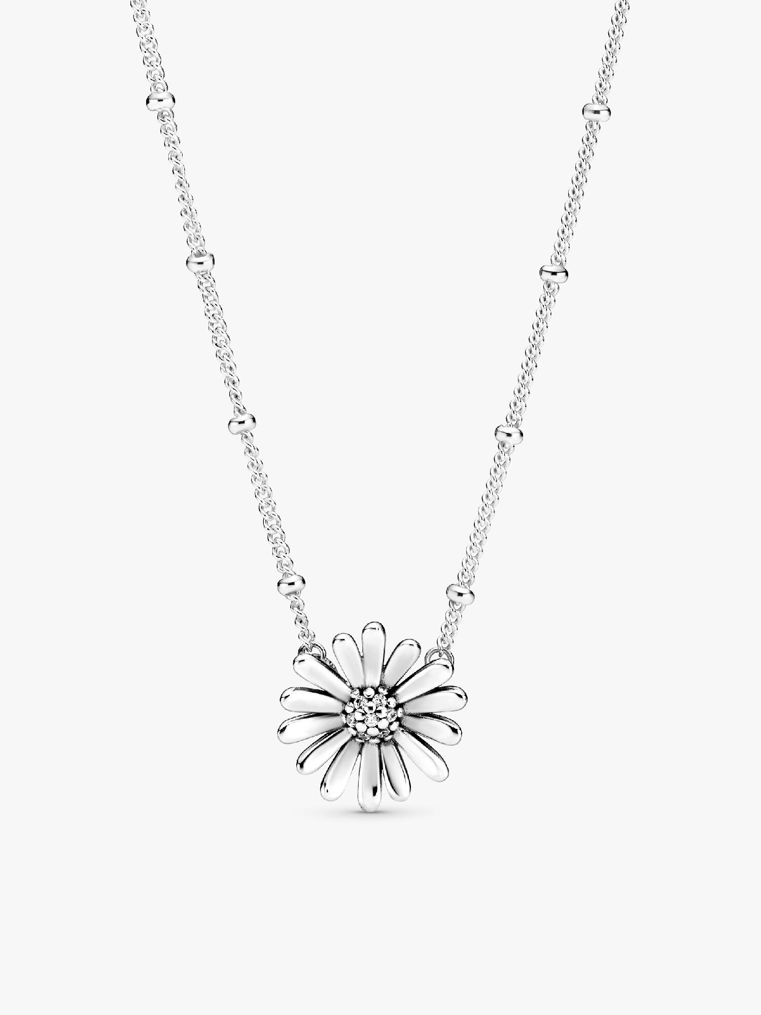 Daisy sterling silver collier with clear cubic zirconia