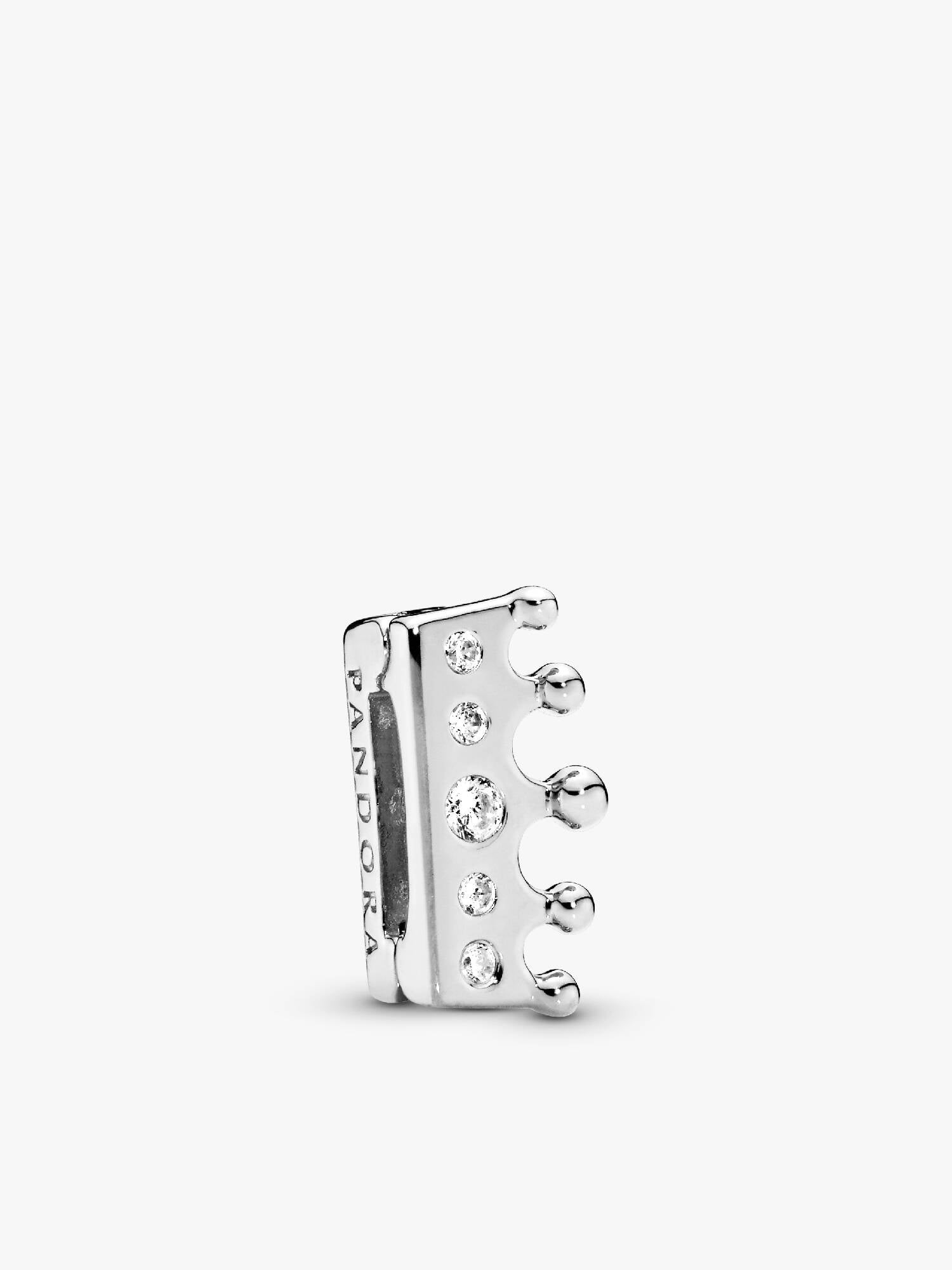 PANDORA Reflexions crown silver clip charm with clear cubic zirconia