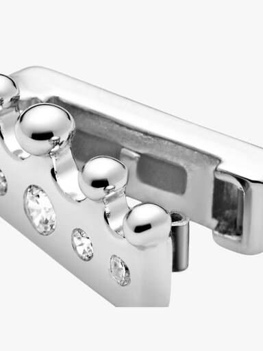 PANDORA Reflexions crown silver clip charm with clear cubic zirconia