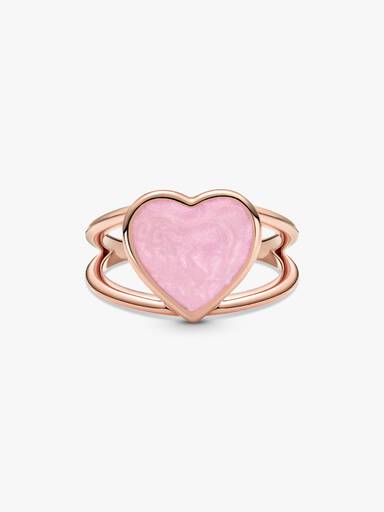 Pink Swirl Heart Statement Ring