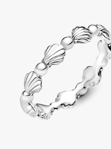 Beaded Seashell Band Ring