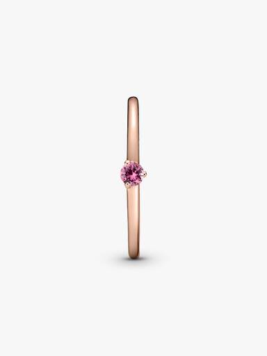 Pink Solitaire Ring