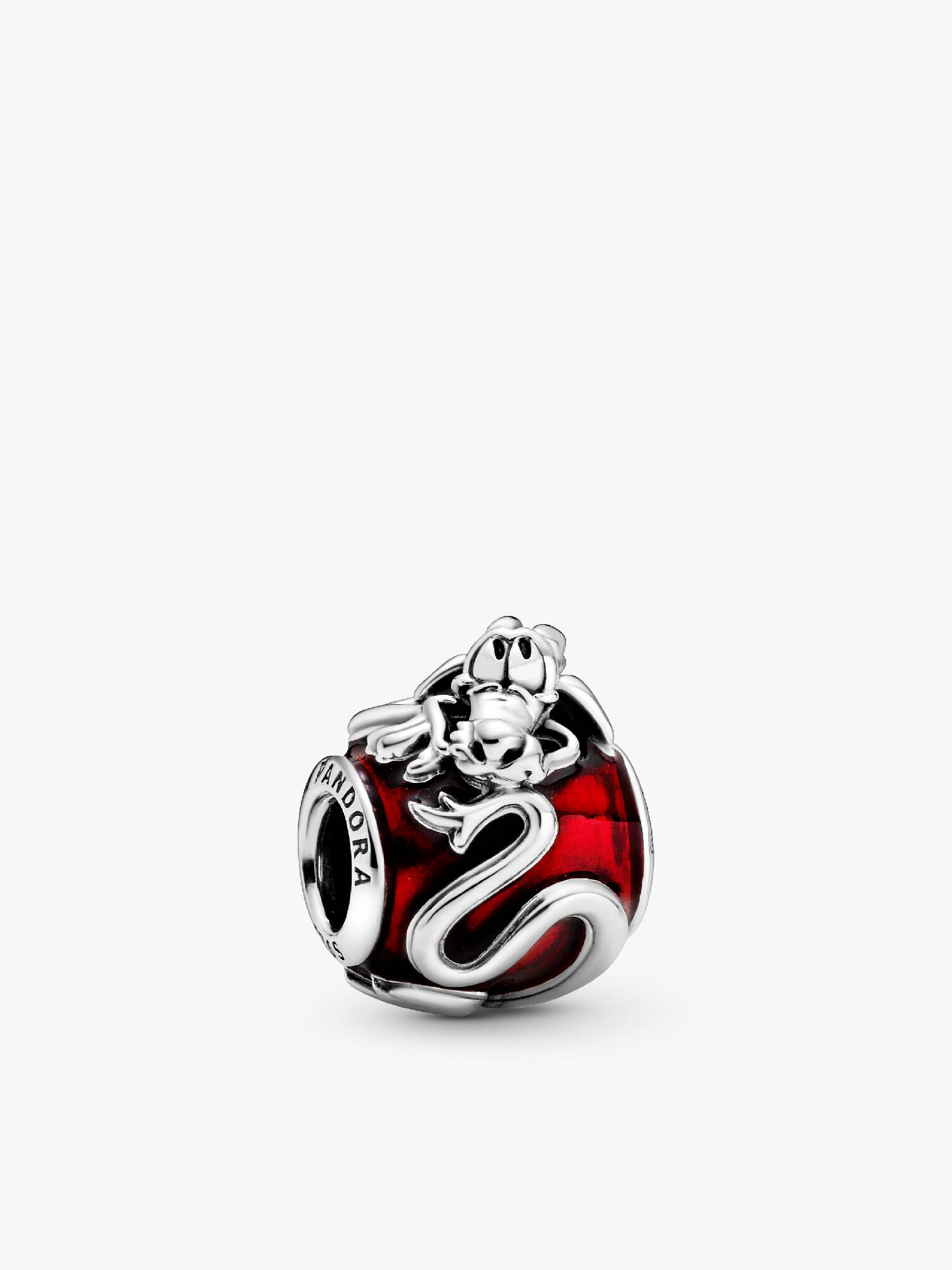 Disney Mulan dragon sterling silver charm with transparent red enamel