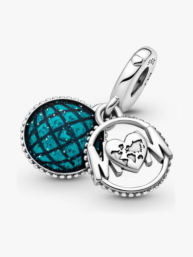 Glitter Globe Mum Dangle Charm