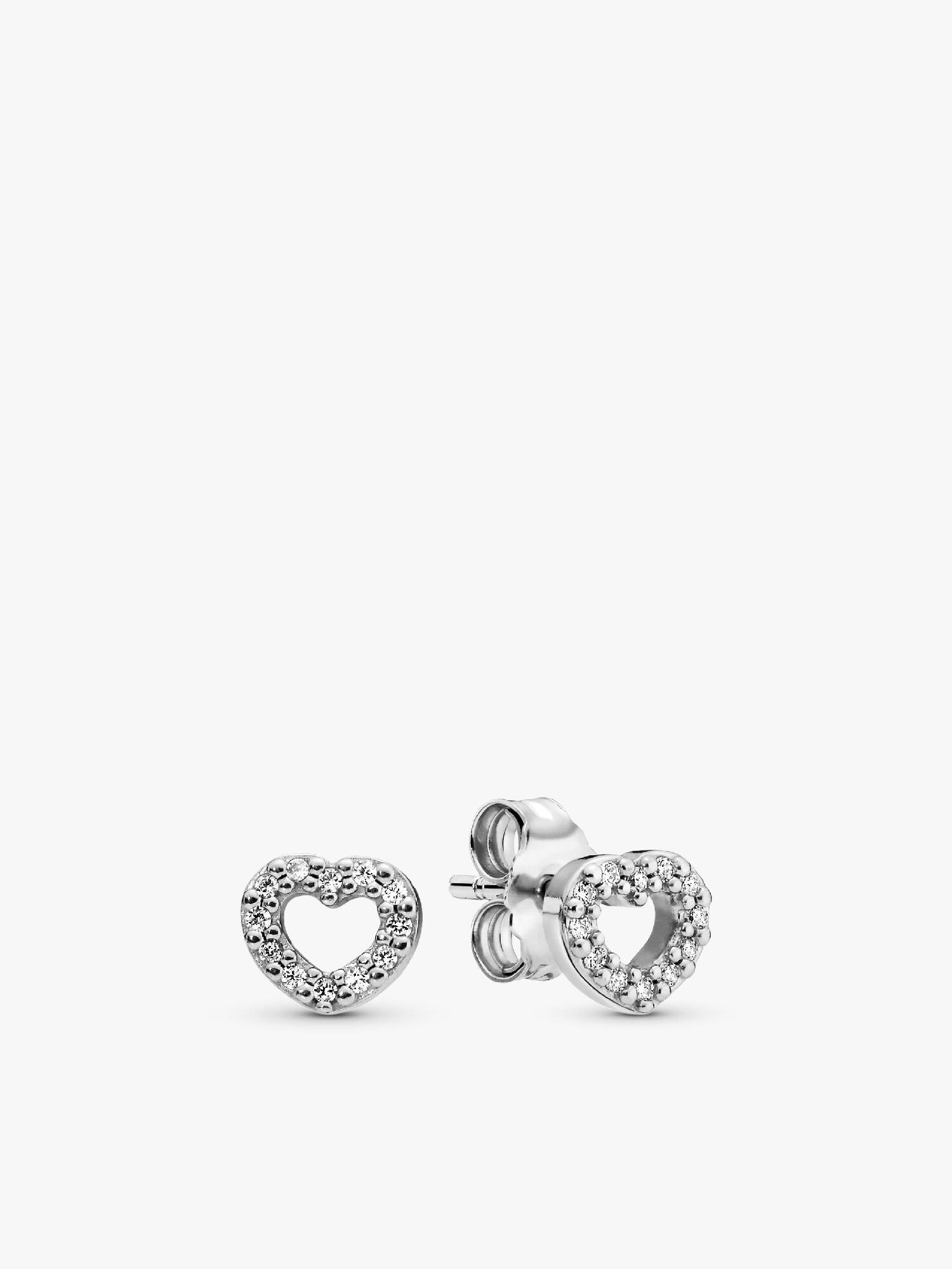 Silver stud earring with cubic zirconia