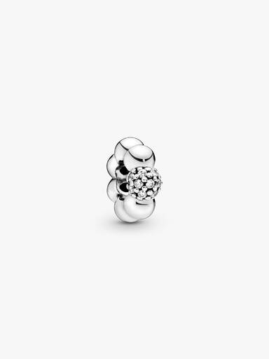 Polished & Pavé Bead Spacer Charm