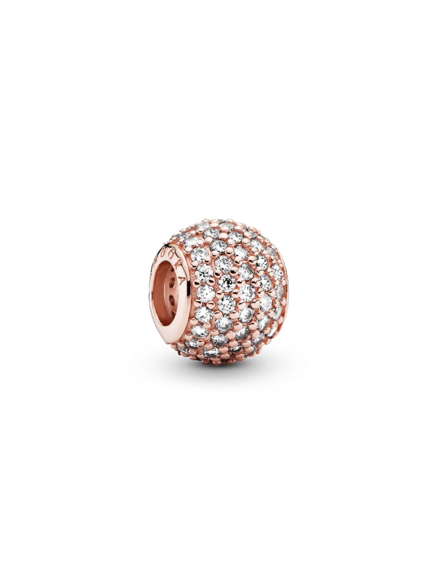 Abstract pave PANDORA Rose charm with cubic zirconia