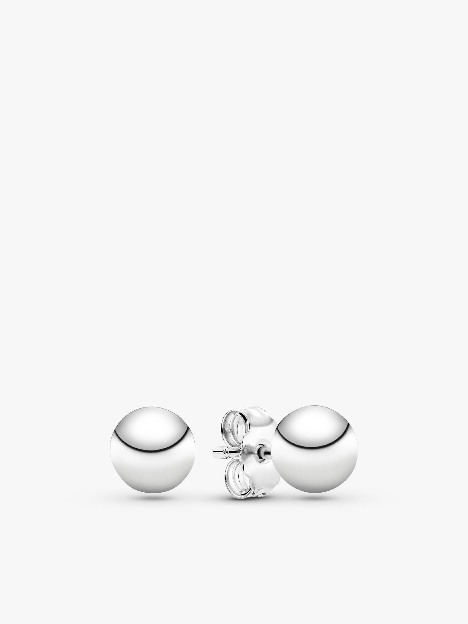 Bead silver stud earrings