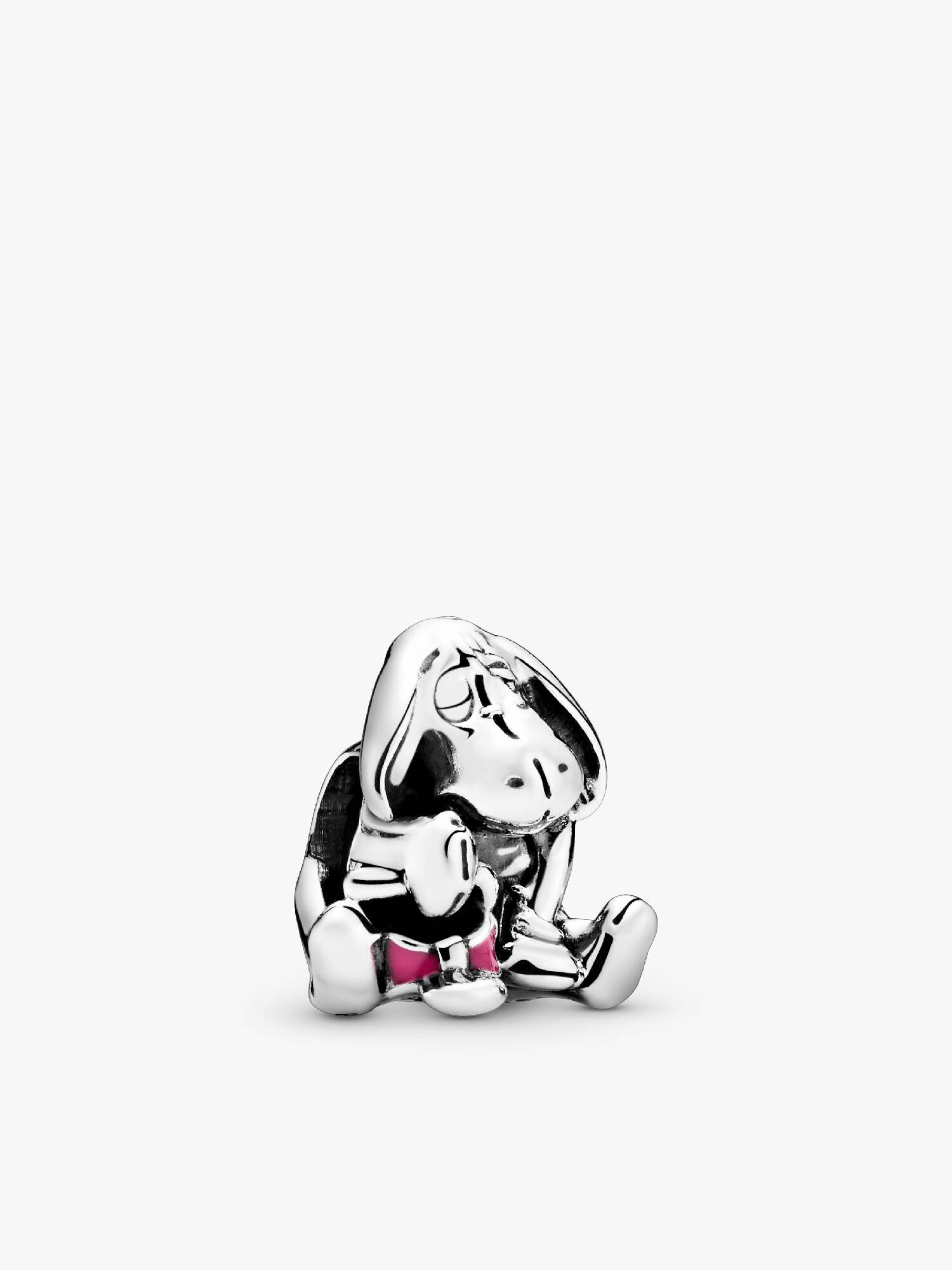 Disney Eeyore silver charm with dark pink enamel