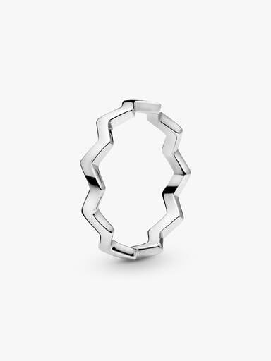Zigzag silver ring