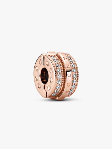 Sparkling Pavé Lines & Logo Clip Charm