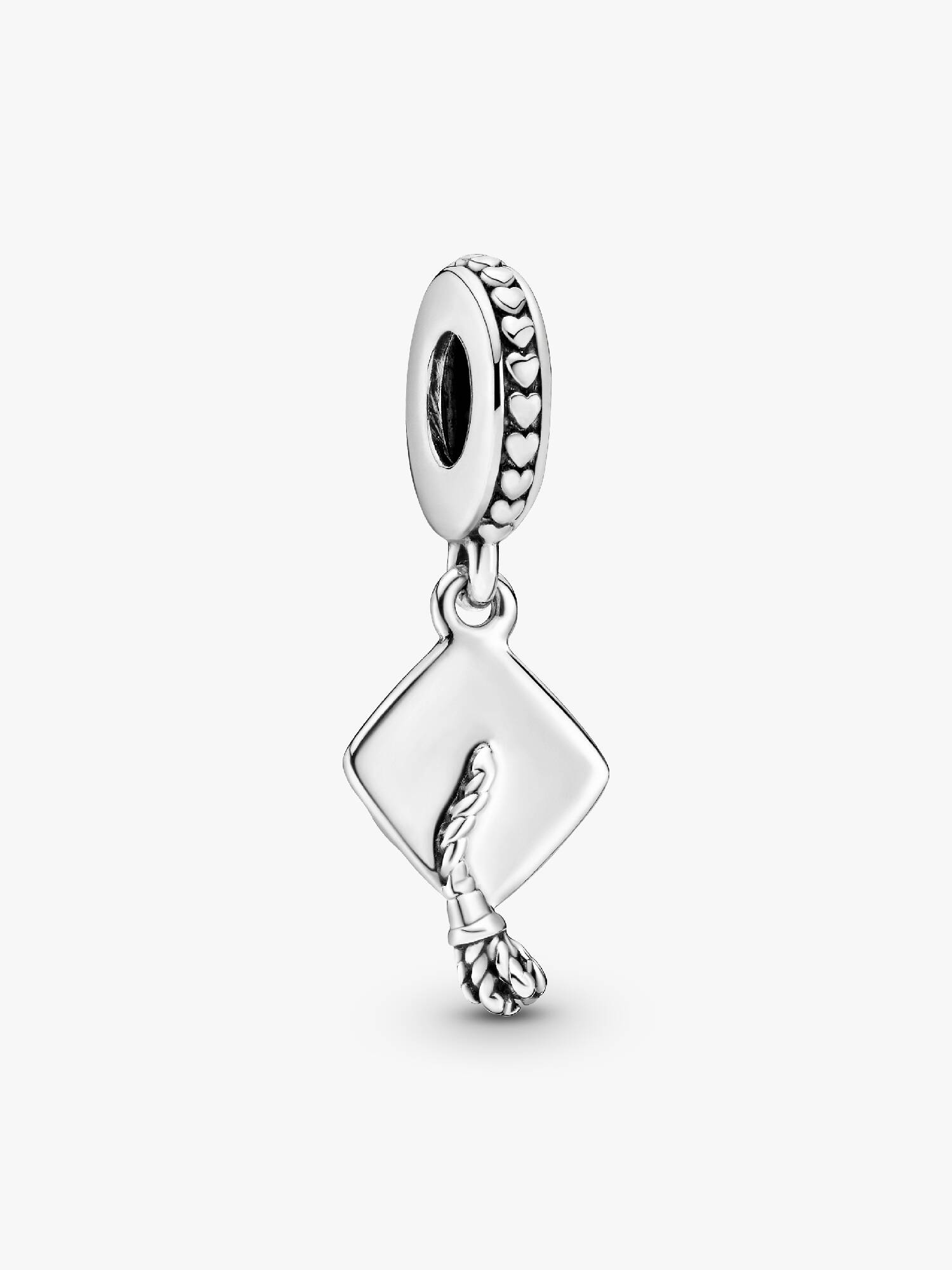 Graduation cap silver dangle
