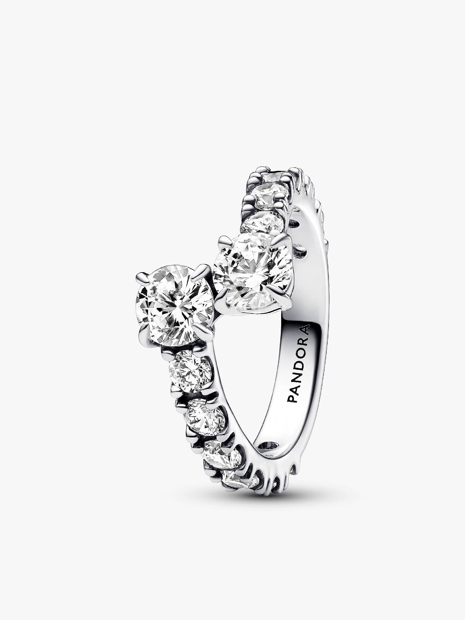 Sparkling Overlapping Band Ring