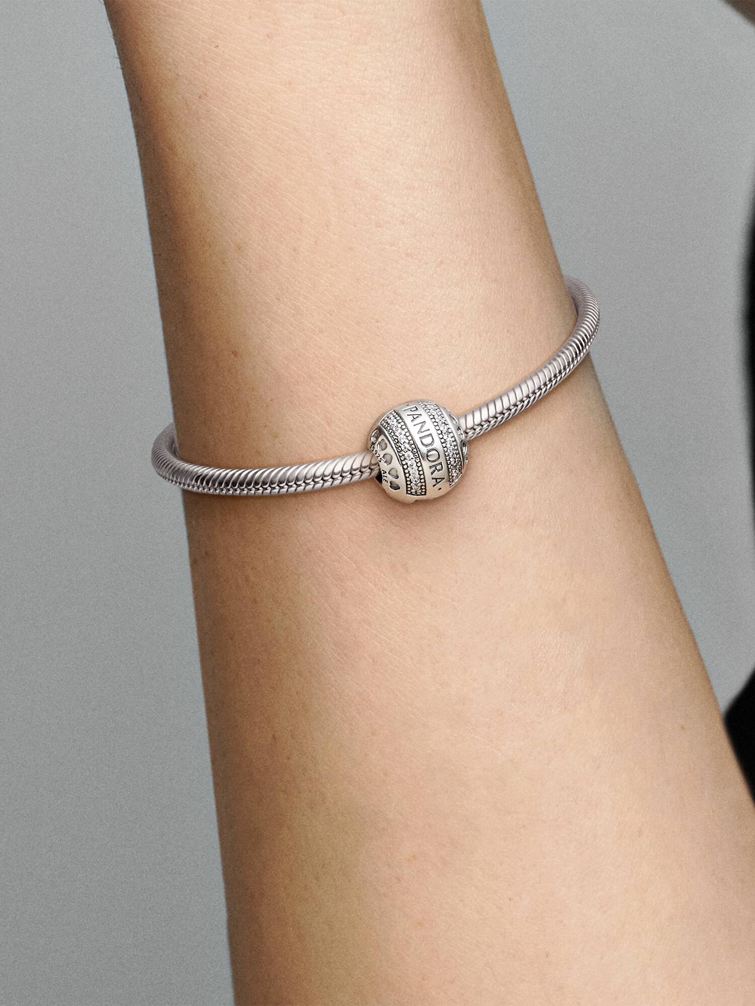 Pandora Logo Round Clip Charm