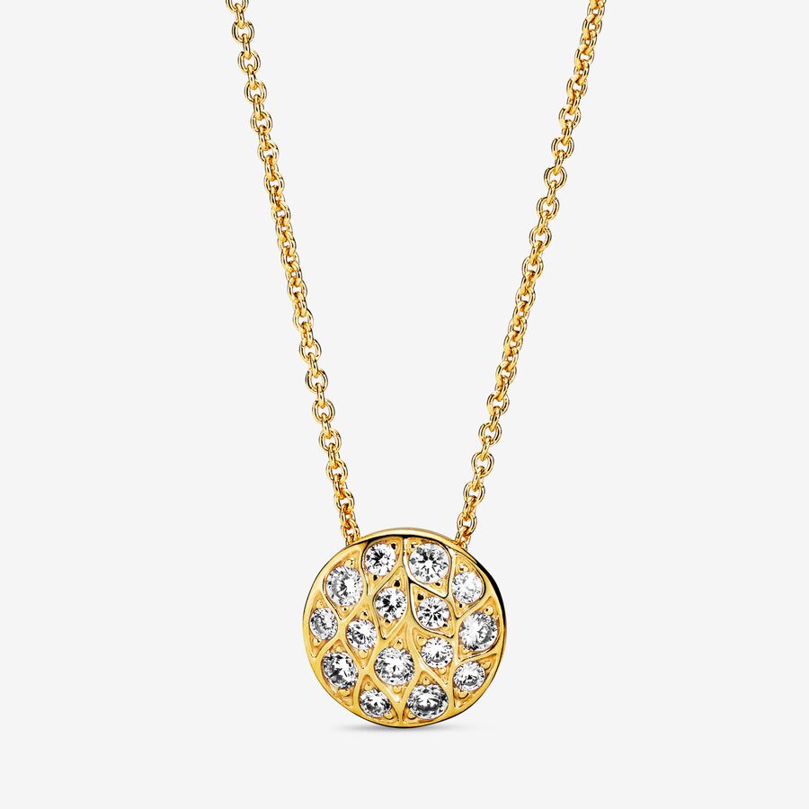 14k Gold-plated collier  with clear cubic zirconia image number 0