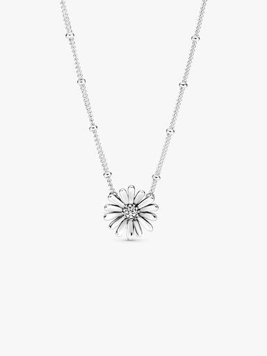Daisy sterling silver collier with clear cubic zirconia