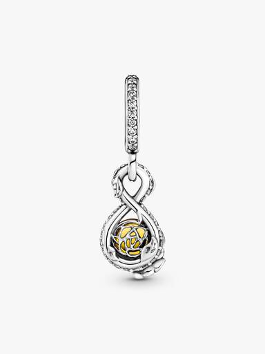 Disney Belle Infinity & Rose Flower Pendant