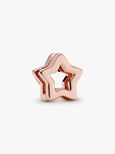 PANDORA Reflexions star clip charm in PANDORA Rose