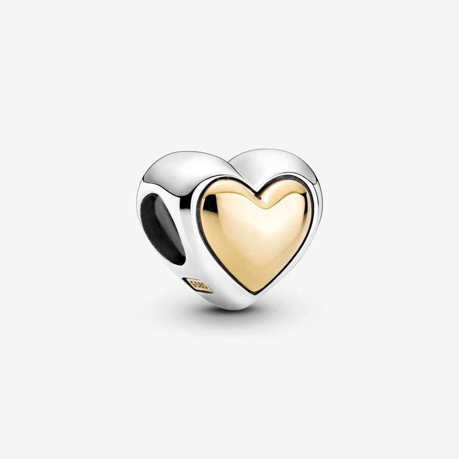Domed Golden Heart Charm image number 0