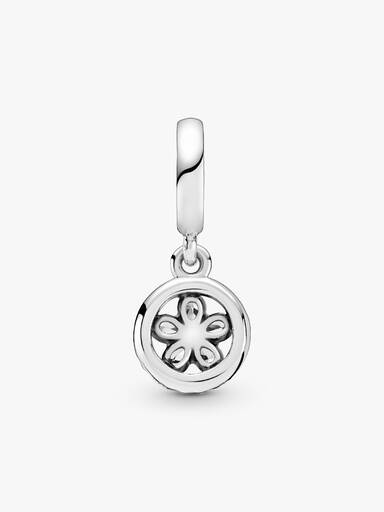 Sparkling Snowflake Circle Dangle Charm