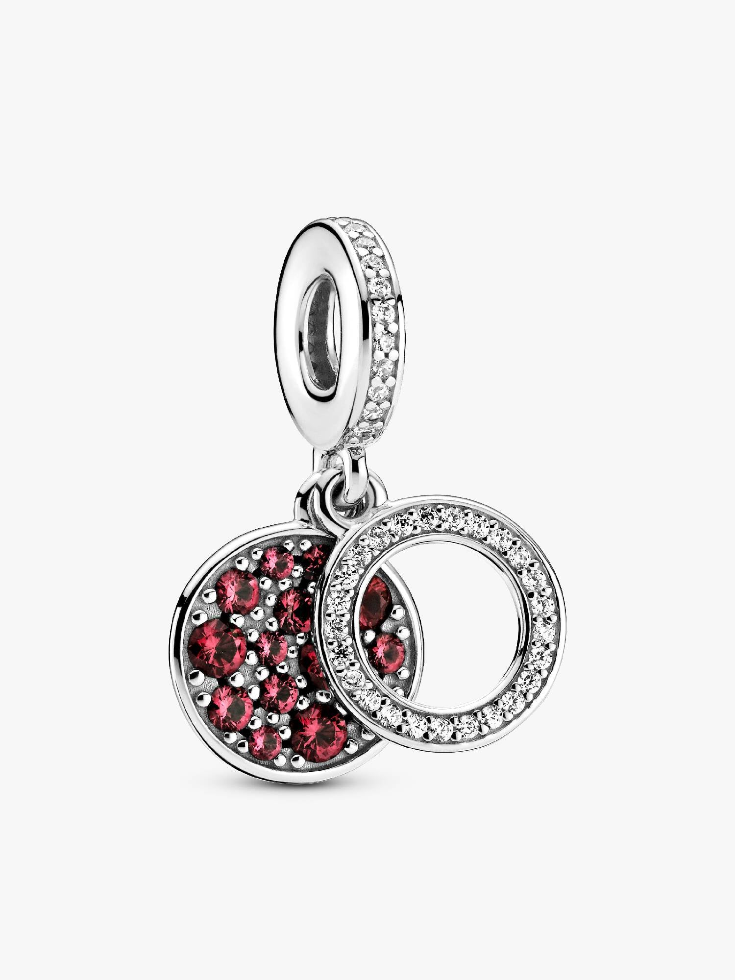 Sparkling Red Disc Double Dangle Charm