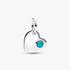 Engravable Heart Turquoise Blue Stone Dangle Charm Engravable Heart Turquoise Blue Stone Dangle Charm