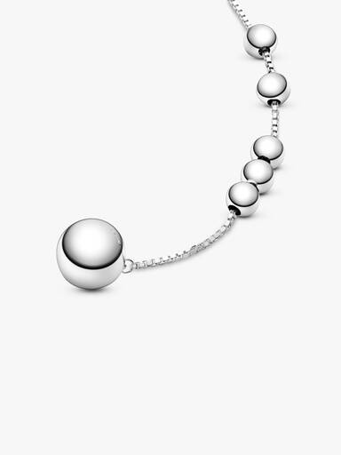 Beaded silver Y-necklace