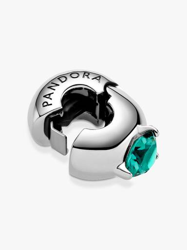 Green Round Solitaire Clip Charm