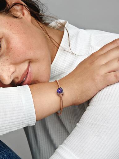 Deep Purple Pansy Flower Charm
