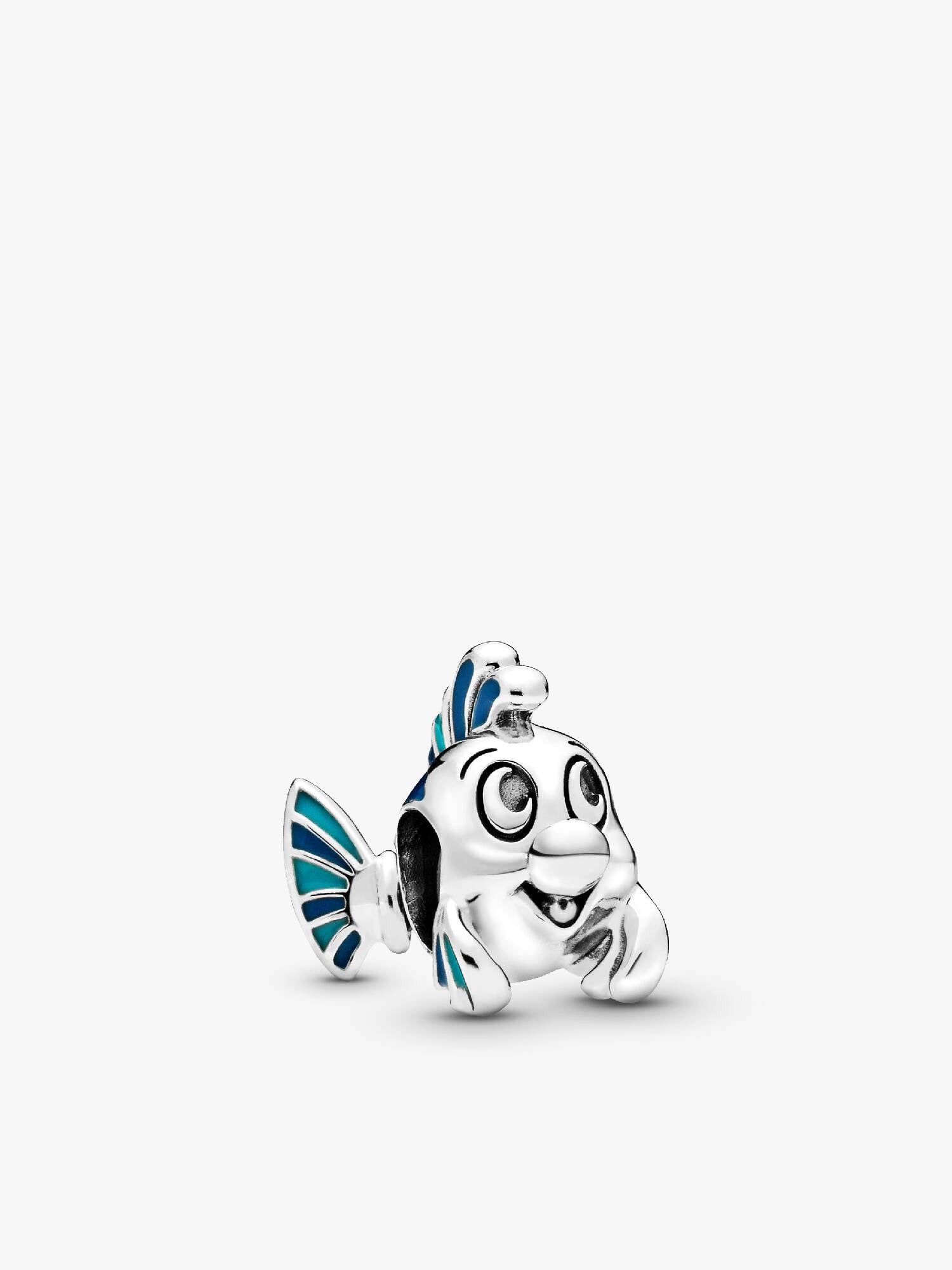 Disney Flounder sterling silver charm with blue enamel