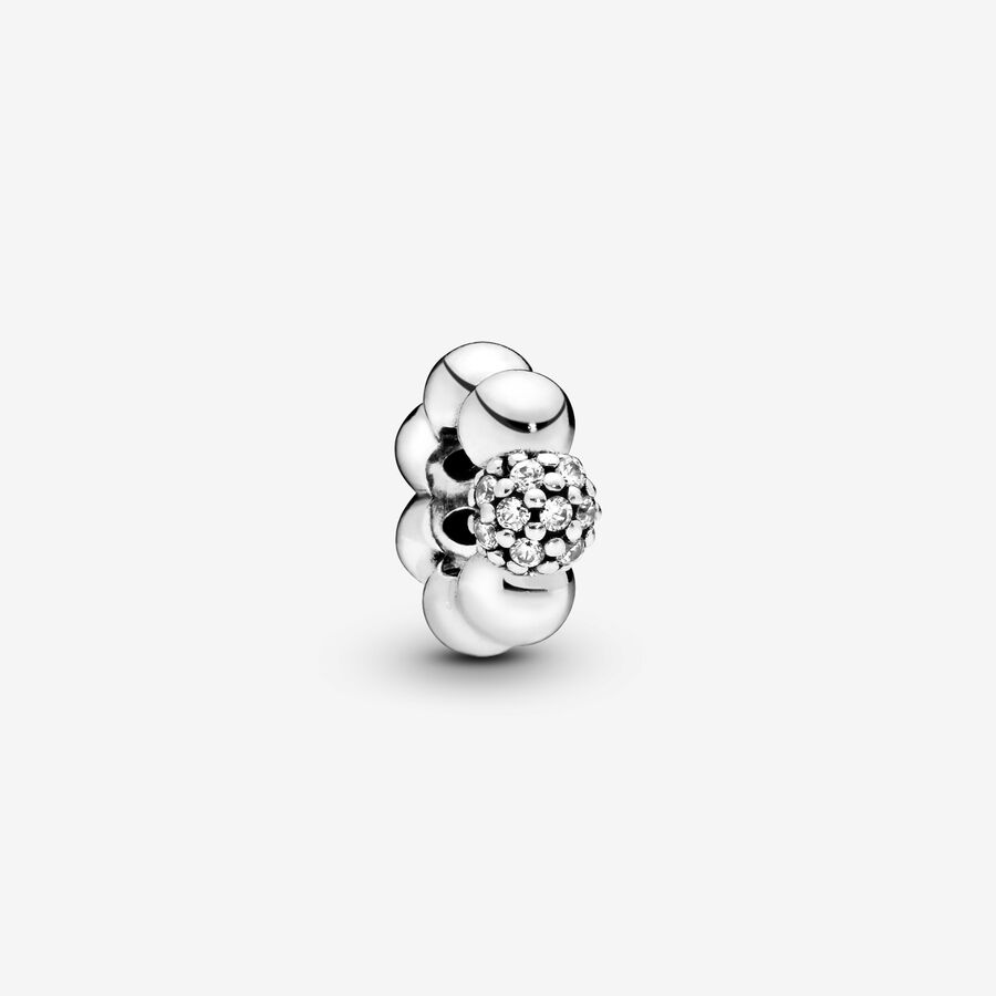 Polished & Pavé Bead Spacer Charm image number 0