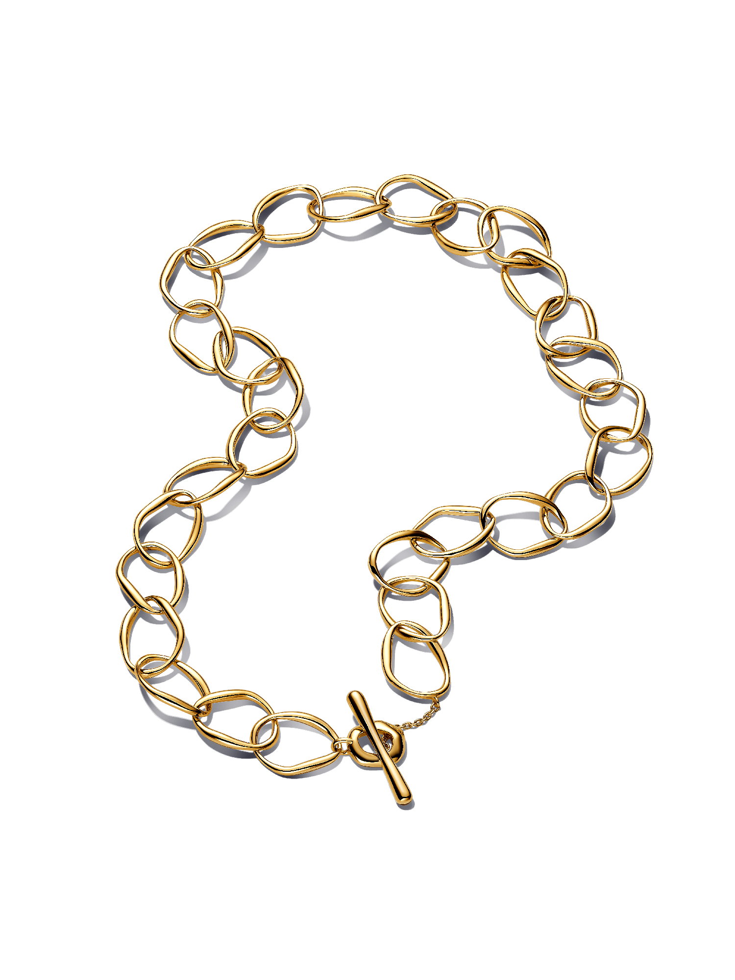 Organically Shaped Link Necklace | Gold plated | Pandora ZA
