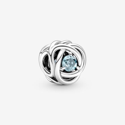 Aqua Blue Beaded Heart Dangle Charm (December) – Fiancée Jewellers