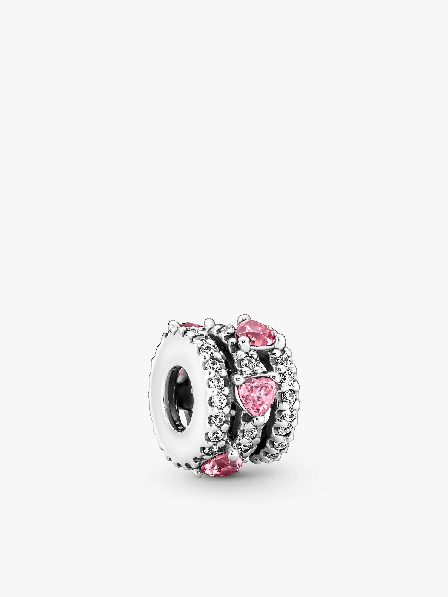 Sparkling Triple Halo Hearts Charm