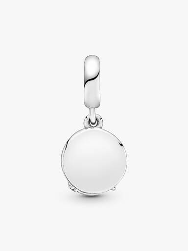 Wheatfield bird and mouse silver dangle with purple enamel, red and clear cubic zirconia
