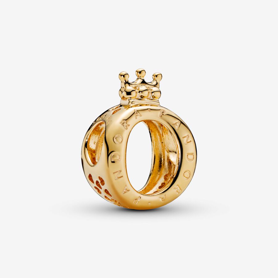 14k Gold-plated crown O charm image number 0