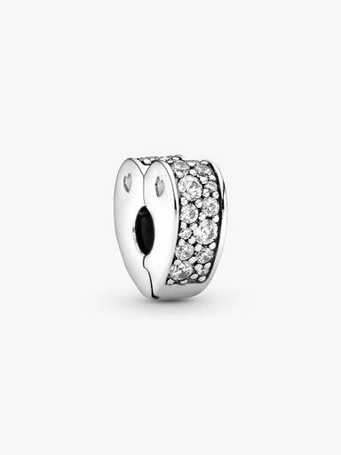 Clear Pavé Heart Clip Charm
