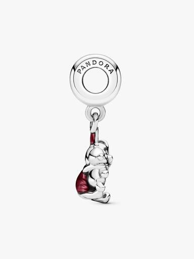 Disney Piglet silver dangle with pink enamel