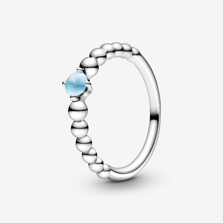 Sky Blue Beaded Ring image number 0