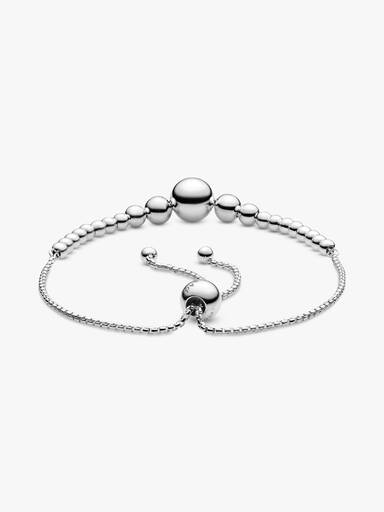 Beaded silver bracelet