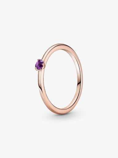 Purple Solitaire Ring