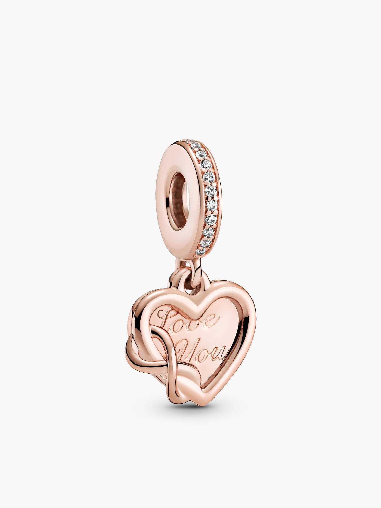 Love You Infinity Heart Dangle Charm