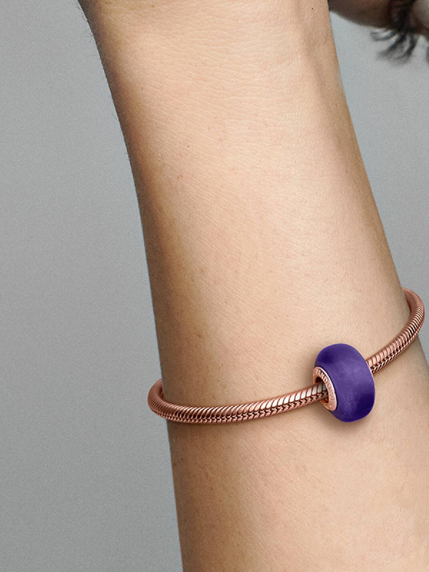 Matte Purple Murano Glass Charm