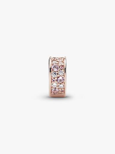 Pink Pavé Heart Clip Charm