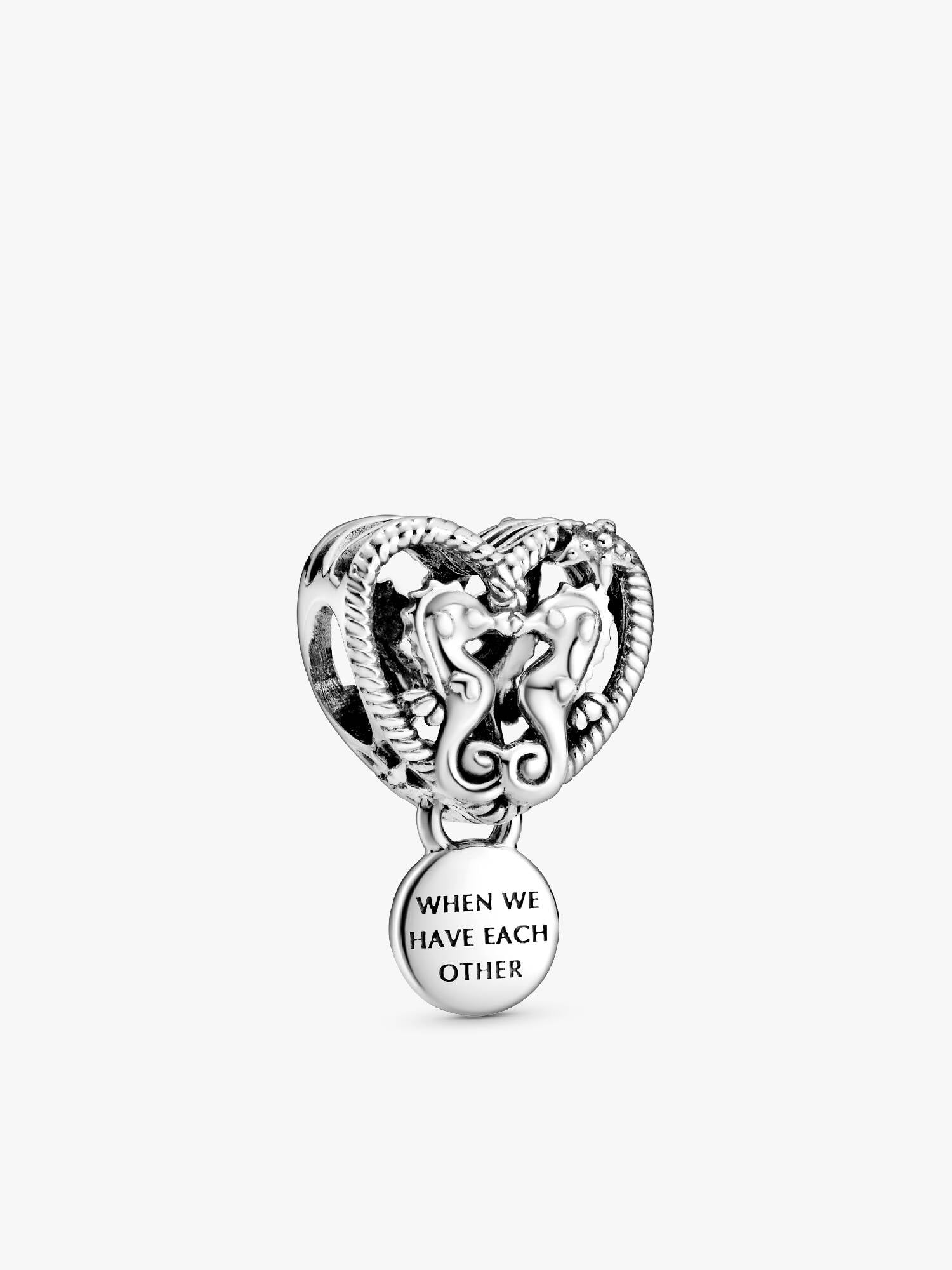 Openwork Seahorses Heart Charm