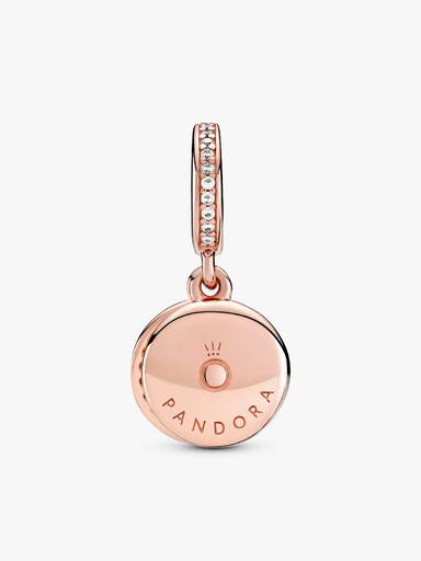 Sparkling Pink Disc Double Dangle Charm