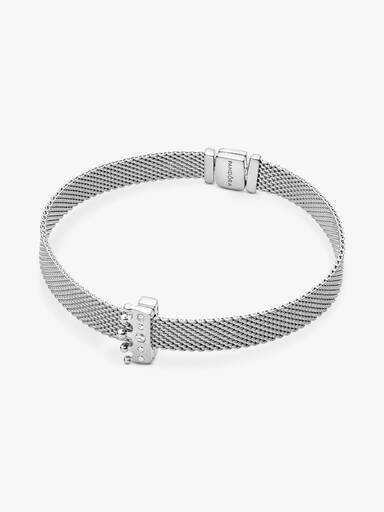 PANDORA Reflexions crown silver clip charm with clear cubic zirconia