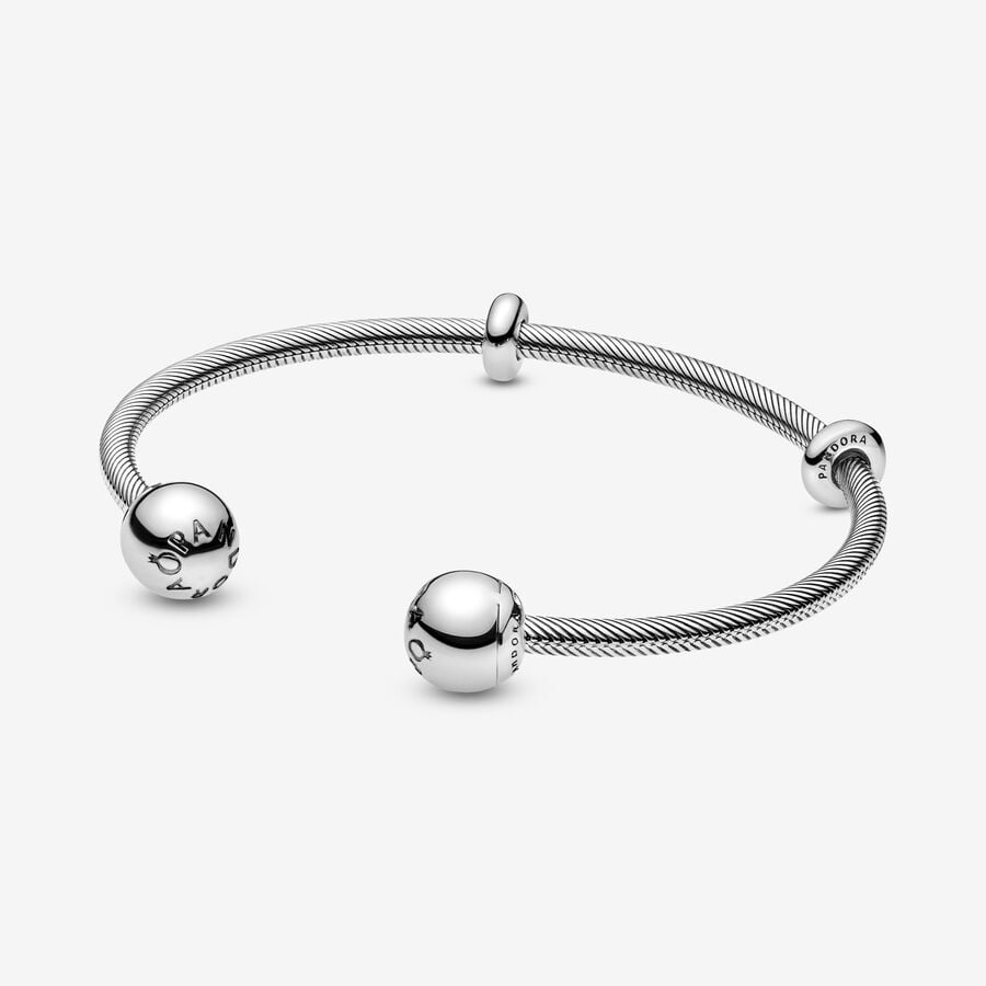 Pandora Moments Snake Chain Style Open Bangle image number 0