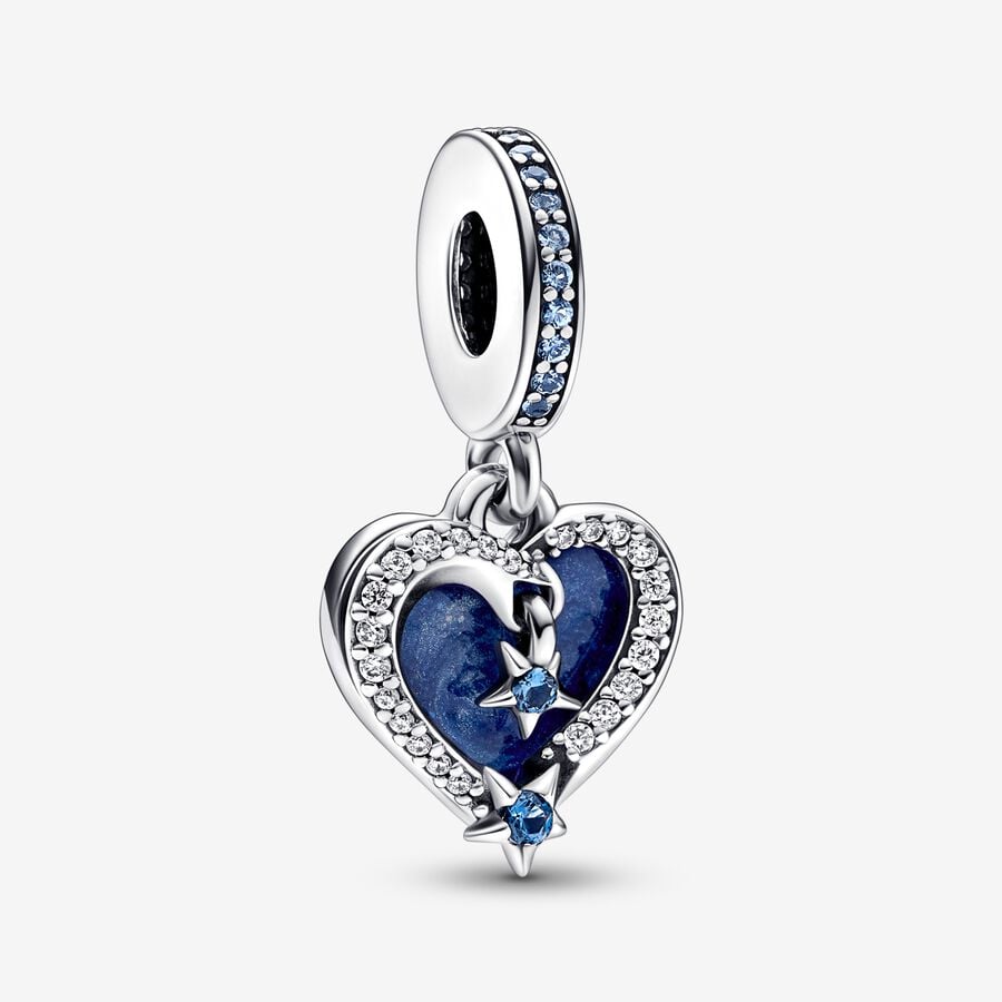 Celestial Shooting Star Heart Double Dangle Charm image number 0